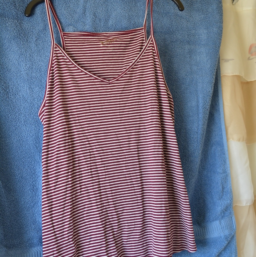 Arizona Jean Co. Red & White Striped Tank Top